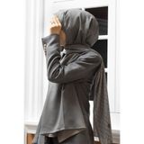 Vissona KREP DEGRADELİ MONOGRAM DESENLİ GÜMÜŞ RENKLİ 75X195 KIRIŞMAZ ŞAL