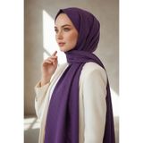Vissona KREP DEGRADELİ MONOGRAM DESENLİ LİLA RENKLİ 75X195 KIRIŞMAZ ŞAL