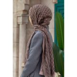 Vissona KREP DEGRADELİ MONOGRAM DESENLİ VİZON RENKLİ 75X195 KIRIŞMAZ ŞAL