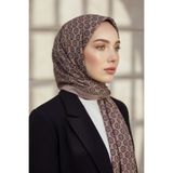 Vissona KREP DEGRADELİ MONOGRAM DESENLİ VİZON RENKLİ 75X195 KIRIŞMAZ ŞAL