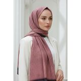 Vissona KREP DESENLİ PUDRA RENKLİ 75X195 KIRIŞMAZ ŞAL