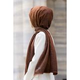 Vissona KREP DOKU DESENLİ BAKIR RENKLİ 75X195 KIRIŞMAZ ŞAL