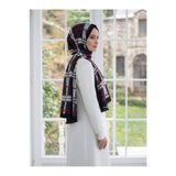 Vissona KREP EKOSE DESENLİ FÜME RENKLİ 75X195 KIRIŞMAZ ŞAL