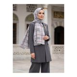 Vissona KREP EKOSE DESENLİ GRİ RENKLİ 75X195 KIRIŞMAZ ŞAL