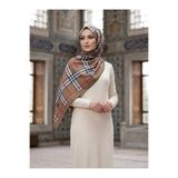 Vissona KREP EKOSE DESENLİ KAHVERENGİ RENKLİ 75X195 KIRIŞMAZ ŞAL