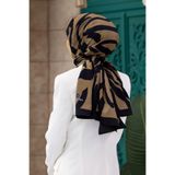Vissona KREP FIRÇA DARBESİ DESENLİ BEJ RENKLİ 75X195 KIRIŞMAZ ŞAL