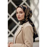 Vissona KREP FIRÇA DARBESİ DESENLİ BEJ RENKLİ 75X195 KIRIŞMAZ ŞAL