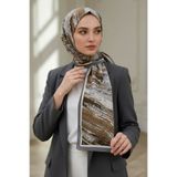 Vissona KREP FIRÇA DESENLİ GRİ RENKLİ 75X195 KIRIŞMAZ ŞAL