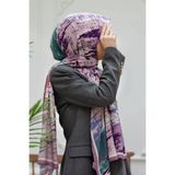 Vissona KREP FIRÇA DESENLİ LİLA RENKLİ 75X195 KIRIŞMAZ ŞAL
