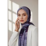 Vissona KREP FIRÇA DESENLİ MÜRDÜM - İNDİGO RENKLİ 75X195 KIRIŞMAZ ŞAL
