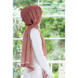 Vissona KREP GEOMETRİ DESENLİ SOMON RENKLİ 75X195 KIRIŞMAZ ŞAL