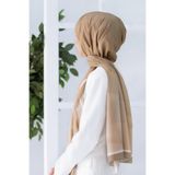 Vissona KREP GEOMETRİ DESENLİ VİZON RENKLİ 75X195 KIRIŞMAZ ŞAL