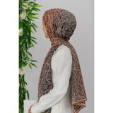 Vissona KREP GEOMETRİK DESENLİ BAKIR RENKLİ 75X195 KIRIŞMAZ ŞAL