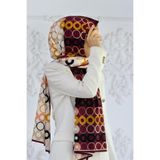 Vissona KREP GEOMETRİK DESENLİ MÜRDÜM RENKLİ 75X195 KIRIŞMAZ ŞAL