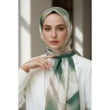 Vissona KREP GEOMETRİK DESENLİ PETROL YEŞİLİ RENKLİ 75X195 KIRIŞMAZ ŞAL