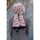Vissona KREP GEOMETRİK DESENLİ PUDRA RENKLİ 75X195 KIRIŞMAZ ŞAL