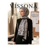 Vissona KREP GEOMETRİK DESENLİ SİYAH - BEYAZ RENKLİ 75X195 KIRIŞMAZ ŞAL