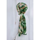 Vissona KREP GEOMETRİK DESENLİ ZÜMRÜT YEŞİLİ RENKLİ 75X195 KIRIŞMAZ ŞAL