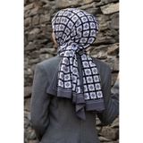 Vissona KREP KARE DESENLİ GRİ RENKLİ 75X195 KIRIŞMAZ ŞAL