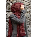 Vissona KREP KARE DESENLİ TABA RENKLİ 75X195 KIRIŞMAZ ŞAL