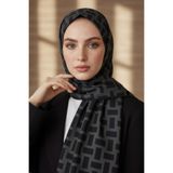 Vissona KREP KARELİ DESENLİ FÜME RENKLİ 75X195 KIRIŞMAZ ŞAL