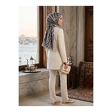Vissona KREP KIRIŞMAZ ŞAL ZEBRA DESENLİ GRİ RENKLİ 75X195