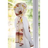 Vissona KREP LALE DESENLİ BORDO RENKLİ 75X195 KIRIŞMAZ ŞAL