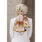 Vissona KREP LALE DESENLİ TABA RENKLİ 75X195 KIRIŞMAZ ŞAL