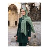 Vissona KREP MONOGRAM DESENLİ KÜF YEŞİLİ RENKLİ 75X195 KIRIŞMAZ ŞAL