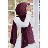 Vissona KREP MONOGRAM DESENLİ PUDRA RENKLİ 75X195 KIRIŞMAZ ŞAL