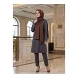 Vissona KREP MONOGRAM DESENLİ TABA RENKLİ 75X195 KIRIŞMAZ ŞAL