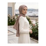 Vissona KREP MONOGRAM DESENLİ TAŞ RENKLİ 75X195 KIRIŞMAZ ŞAL