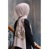 Vissona KREP NAKIŞ ÇİÇEK DESENLİ BEJ RENKLİ 75X195 KIRIŞMAZ ŞAL