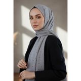 Vissona KREP V DESENLİ GRİ RENKLİ 75X195 KIRIŞMAZ ŞAL