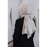 Vissona KREP V DESENLİ KREM RENKLİ 75X195 KIRIŞMAZ ŞAL