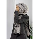 Vissona KREP YAPRAK DESENLİ BEJ RENKLİ 75X195 KIRIŞMAZ ŞAL