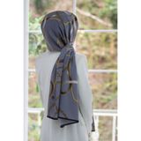 Vissona KREP ZİNCİRLİ KEMER DESENLİ GRİ RENKLİ 75X195 KIRIŞMAZ ŞAL