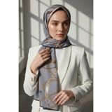 Vissona KREP ZİNCİRLİ KEMER DESENLİ GRİ RENKLİ 75X195 KIRIŞMAZ ŞAL