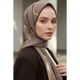 Vissona KREP ZİNCİRLİ KEMER DESENLİ VİZON RENKLİ 75X195 KIRIŞMAZ ŞAL