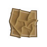Vissona Kristal Monogram Desenli Hardal Renkli 90x90 Eşarp (İpek İçermez) Kenar Dikiş Şekli El Dikişli