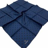 Vissona Lacivert-3 Dama Desen Tivil İpek Eşarp 51495-0033
