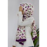 Vissona LÜKS MEDİNE İPEĞİ ÇİÇEK DESENLİ TABA RENKLİ 75X195 KIRIŞMAZ ŞAL MOSS KREP DİKİŞ TİPİ İTALYAN DİKİŞLİ
