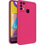 Vissona Samsung Galaxy M31 / M21S / F41 Kılıf – Kamera Çıkıntılı – Mat Silikon Telefon Kılıfı - Kırmızı