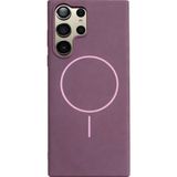 Vissona SAMSUNG Galaxy S23 Ultra Uyumlu İçi Kadife Magsafe Wireless Şarj Özellikli Gül Kurusu Renkli Telefon Kılıfı
