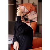 Vissona Tivil İpek Eşarp 17094-0004-0014 Turuncu Karışık Desen
