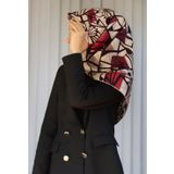 Vissona Tivil İpek Eşarp 51810-1-0004-0017 Krem Karışık Desen
