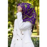 Vissona Tivil İpek Eşarp 60337-0023-0037 Mor Karışık Desen