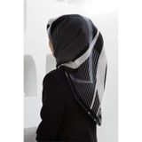 Vissona Tivil İpek Eşarp 60780 - 9 - 0001 - 0002 Siyah Gri Geometrik Desen
