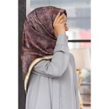 Vissona Twill Çiçek Desenli Siyah Renkli 90x90 Eşarp (İpek İçermez) Kenar Dikiş Şekli El Dikişli