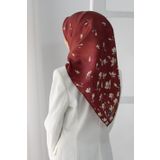 VISSONA Twill İpek Eşarp BORDO-1 92X92